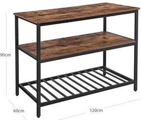 Etajeră pentru bucătărie MARGE maro/negru