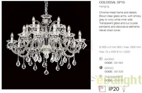 Candelabru 15 brate, diametru 95cm COLOSSAL SP15 TRASPARENTE 114170