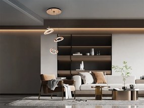 Lustra cu 3 Pendule LED auriu roze Mirena