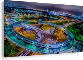 Tablou panorama orașului nocturn (90x60 cm)