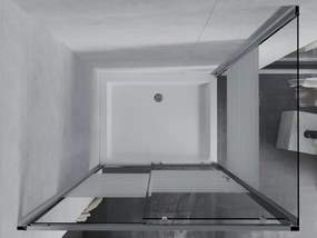 Mexen Apia cabina de duș glisantă 100 x 80 cm, dungi albe, crom + cadă de duș Rio - 840-100-080-01-20-4510