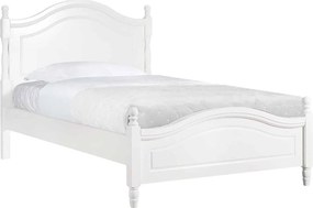 Pat lemn masiv alb Elizabeth Princess 120x200cm - Cu somiera