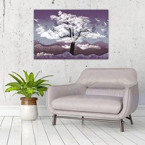 Tablou - Copac în nori (90x60 cm)