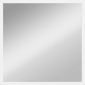 HOMCOM Oglindă de Perete Pătrată cu Cârlige, Oglindă din Sticlă și MDF, 50x50 cm, Albă | Aosom Romania