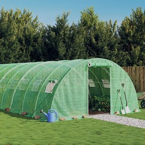 vidaXL Seră cu cadru din oțel, verde, 64 m², 16x4x2 m