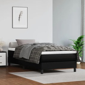 4016542 vidaXL Saltea cu arcuri buzunar copii negru 80x160cm piele artificială