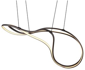 Lustră neagră LED cu abajur din metal Nala – Trio Select