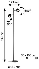 Lampadar dimabil Paulmann 79775 2xLED/3W PURIK PANE 230V