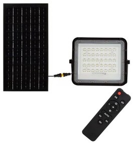 Proiector LED solar de exterior LED/10W/3,2V IP65 4000K negru + telecomandă