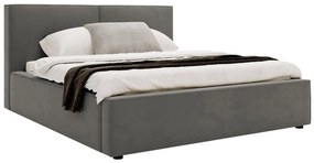 Pat de o persoană 120 cm Sekozzo (Gri) (cu somieră) (cu sp. depozitare). 1103553