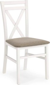 Scaun living Dariusz, bej/alb, stofa clasica/lemn, 45X43X90 CM