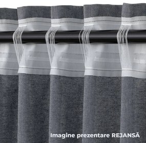 Pachet promo: Set 2 Draperii + Lenjerie de pat Dublu (6 piese), din Bumbac Finet, Model cu Două fețe și Rejansă Bară, Imprimeu abstract (Bej + Cappuccino)