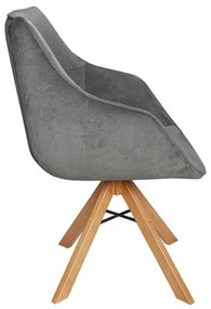Scaun Vegas Rotativ Smoke Si Oak Gina Charcoal