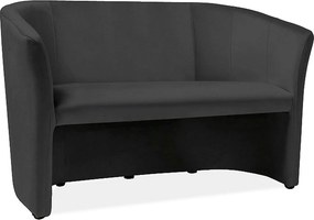 Canapea TM-2, stofa catifelata negru - Bluvel 19, 126x60x76 cm