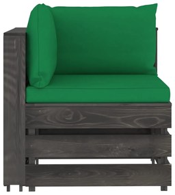 3068113 vidaXL Canapea de colț modulară cu perne, gri, lemn impregnat
