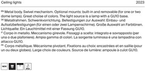 Aplica de perete / tavan design tehnic Focus S negru