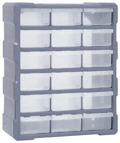 Organizator cu 18 sertare medii, 38x16x47 cm Gri, 18 sertare, 1, Gri