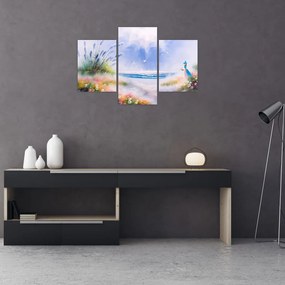 Tablou - Plaja romantică, pictură în ulei (90x60 cm)