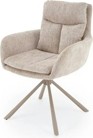 Scaun rotativ K495, bej/casmir, stofa/metal, 60x65x87 cm