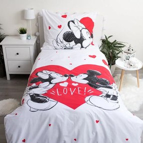 Disney Mickey Set de lenjerie de pat Minnie Love 140×200cm, 70×90 cm