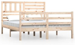 3101063 vidaXL Cadru de pat dublu, 135x190 cm, lemn masiv
