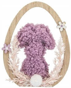 Altom Buklé iepuraș în ou de lemn, 11 x 2 x 14 cm,violet