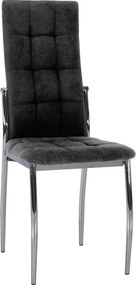 Scaun ADORA NEW 2, gri inchis/crom, stofa clasica/metal, 46x57x99 cm