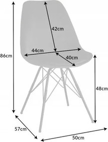 Set 4 scaune moderne Scandinavia catifea gri