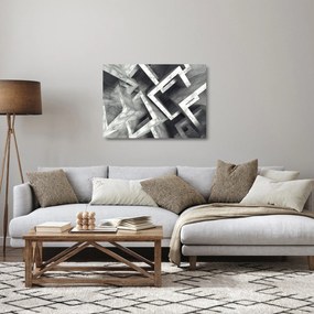 Tablou pe sticlă cu cuburi abstracte (70x50 cm)
