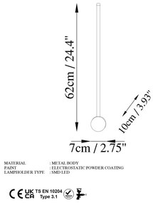 Aplică de perete Sword - 13480, negru