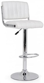Scaun bar alb din piele ecologica si metal, Barclay Bizzotto
