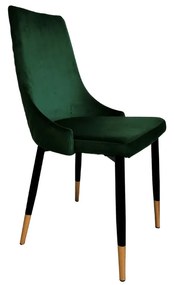 SET 4 Scaune Oro, structura metalica, catifea - VERDE INCHIS