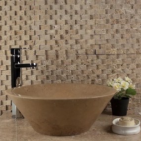 Mozaic Travertin Noce Siding Scapitat 2.5 x 5 cm