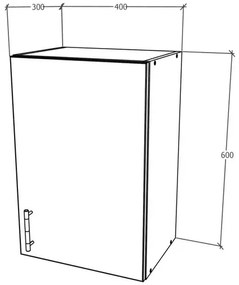 Corp Superior Karo, 1 Usa, Antracit/Alb, 40 x 30 x 60 cm