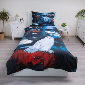 Lenjerie de pat pentru copii din bumbac pentru pat de o persoană 140x200 cm Harry Potter "Hogwarts Express" – Jerry Fabrics