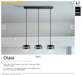 Lustra LED suspendata design modern Olaia 3L Fumuriu