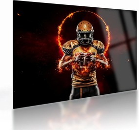 Tablou pe sticlă - Jucător de fotbal american (70x50 cm)