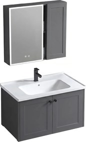 Set mobilier de baie cu lavoar Monti 60cm Grey