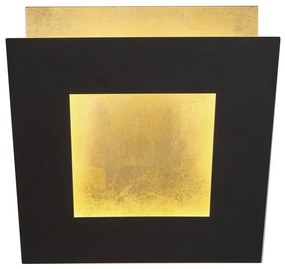 Aplica de perete LED design ambiental DALIA 22x22cm, negru/ auriu