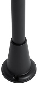 Lampă de podea de exterior neagră cu sticlă canelată 100 cm IP44 - Charlois Ribbed