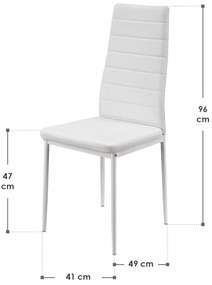 Juskys Set 4 scaune de sufragerie Loja - alb