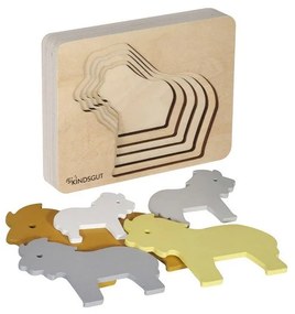 Puzzle din lemn pentru copii Kindsgut Lion