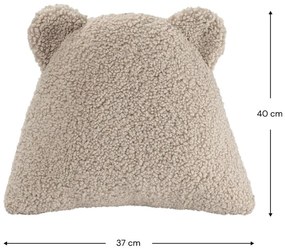 Pernă decorativă pentru copii maro deschis cu tapițerie din țesătură bouclé Bear – Wigiwama