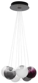 Lustra cu 7 pendule LED din sticla colorata SILENZIO