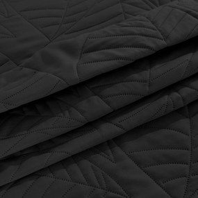 Cuvertur de pat neagra cu model LEAVES Dimensiuni: 220 x 240 cm