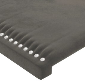 Cadru de pat cu tablie, gri inchis, 160x200 cm, catifea Morke gra, 160 x 200 cm, Culoare unica si cuie de tapiterie