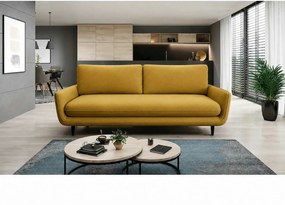 Canapea extensibila Solano, stofa catifelata galben - Riviera 41, cu l