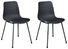 Set 2 buc scaune de sufragerie Looza (negru). 1081005
