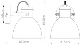 Globo 54018-1 - Aplică perete spot WIHO 1xE27/40W/230V