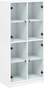 vidaXL Dulapuri înalte cu uși, alb, 68x37x142 cm, lemn prelucrat